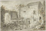 X 040-11
<br/>
Het hooimagazijn
<br/>
<em>Langendijk, Dirk (1748-1805)</em>